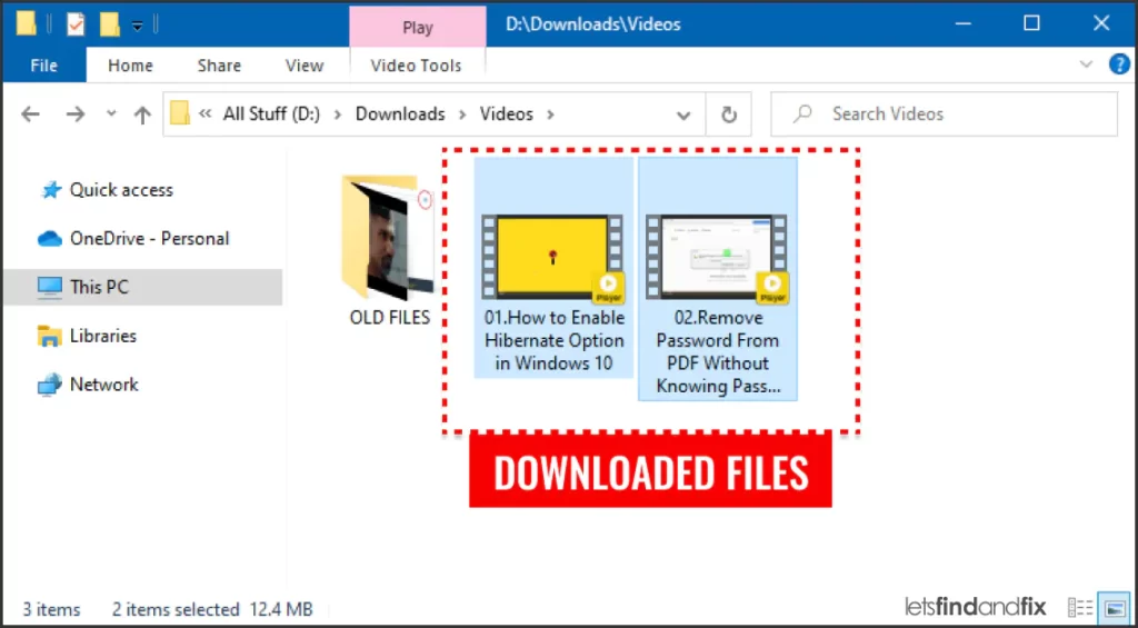 Accessing Downloaded Videos Folder